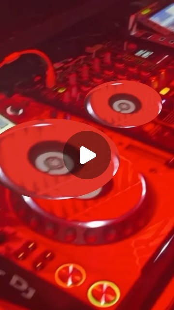 DJ booth with red lighting